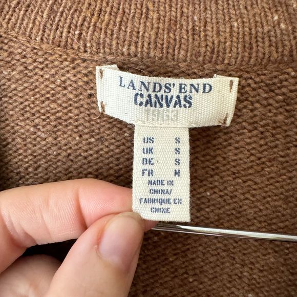 Land's End Canvas Lambswool Boyfriend Cardigan - Picture 4 of 15